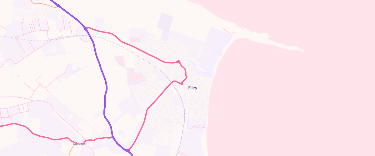 Map showing the location of Imperial Garage Filey