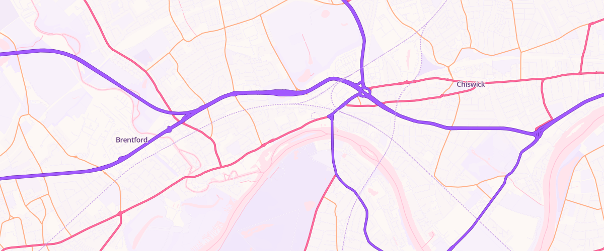 Map showing the location of Brentford Service Station