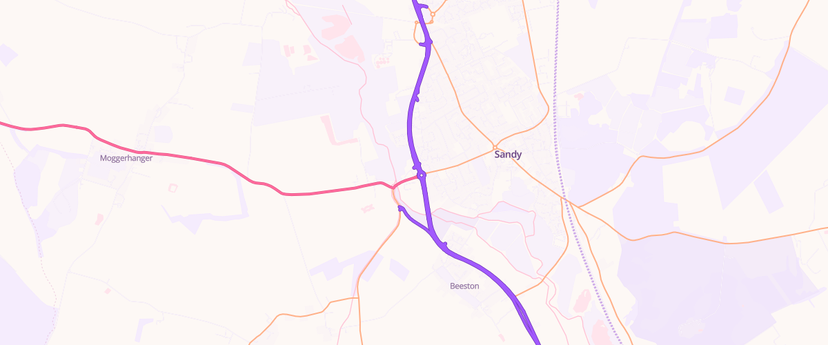 Map showing the location of Asda Sandy Express Petrol