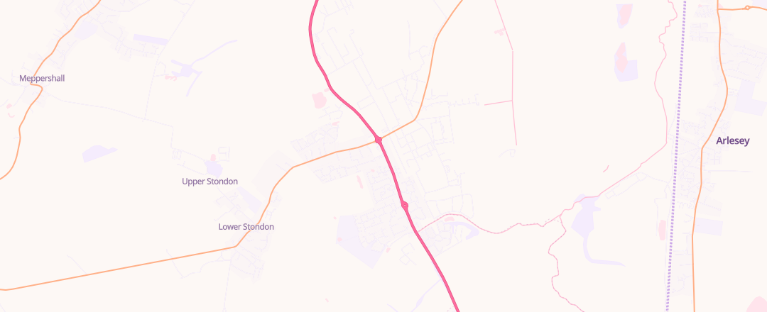 Map showing Henlow Car Centre, Henlow