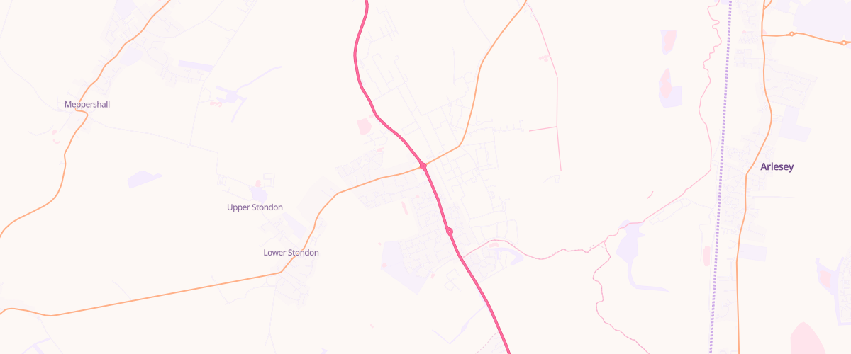 Map showing the location of Ascona Henlow Service Station