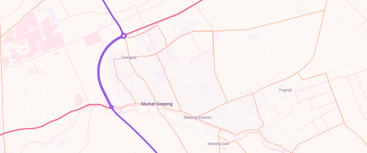 Map showing the location of Our Coop Market Deeping