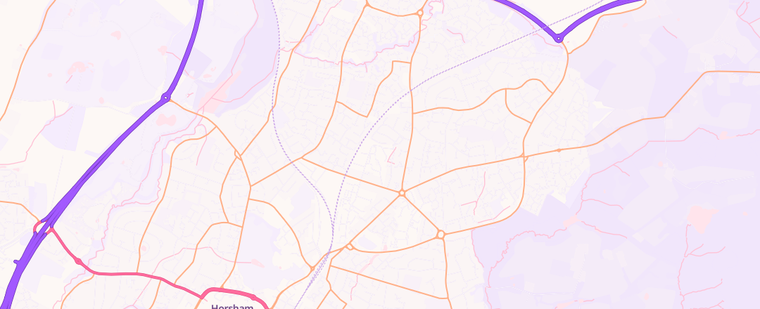 Map showing Horsham Motor Services, Horsham