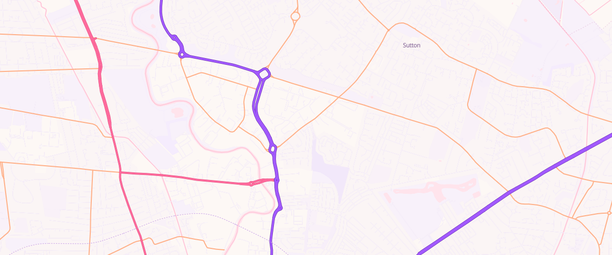 Map showing the location of Rontec Leads Road