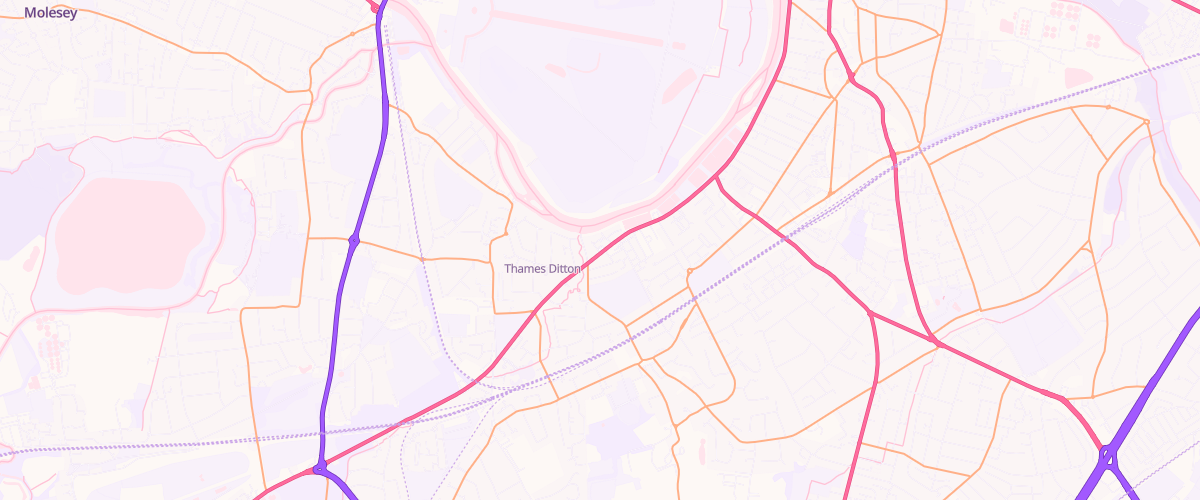 Map showing the location of Mfg Long Ditton