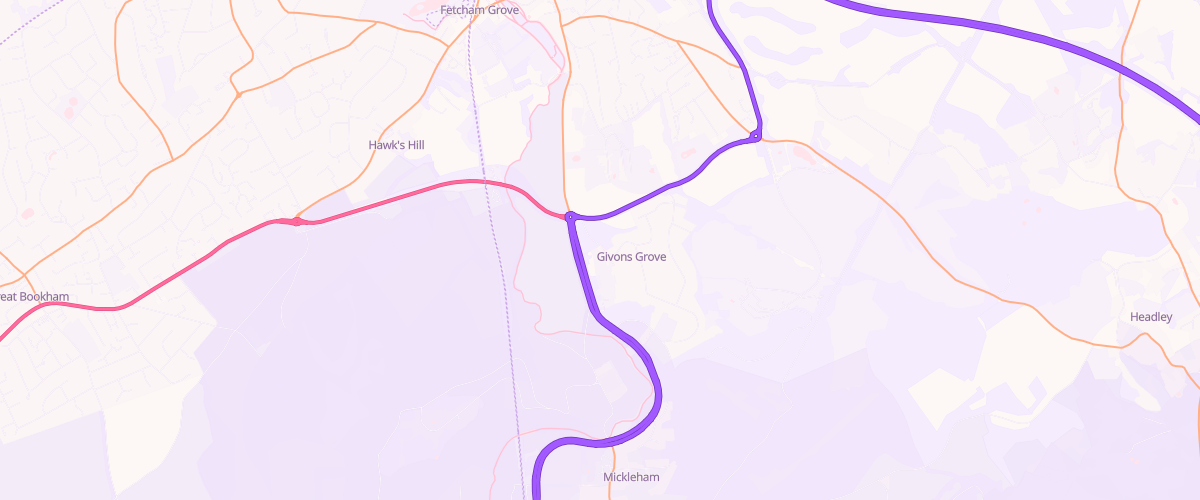 Map showing the location of Rontec Leatherhead