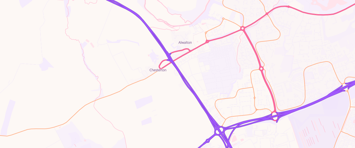 Map showing the location of Welcome Break Kates Cabin