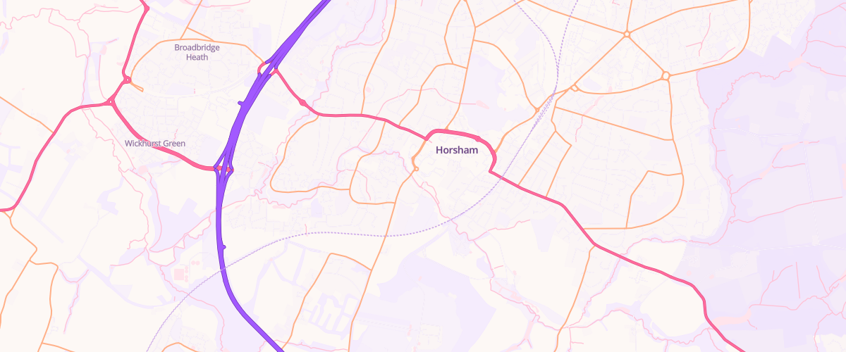 Map showing the location of Sainsburys Horsham