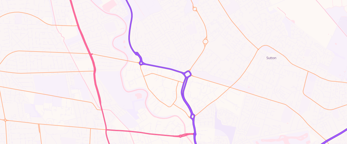 Map showing the location of Sutton Road Service Station