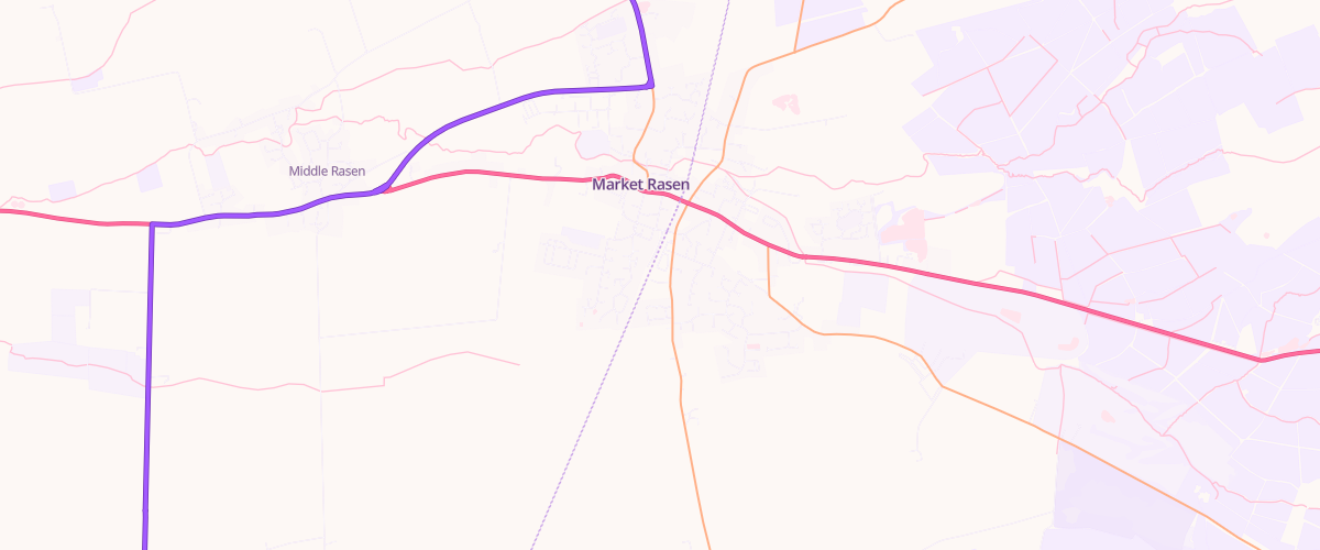 Map showing the location of Market Rasen Superstore Petrol