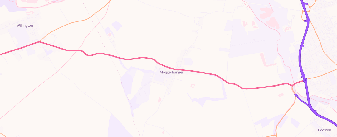 Map showing Raymond Smith Sales & Service, Moggerhanger