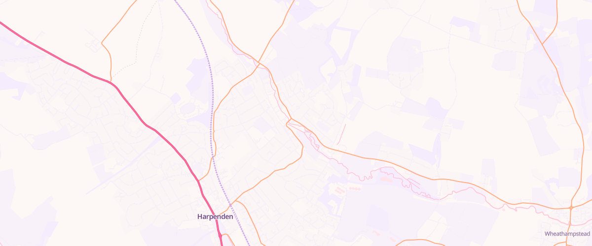 Map showing the location of Harpenden Esso Express