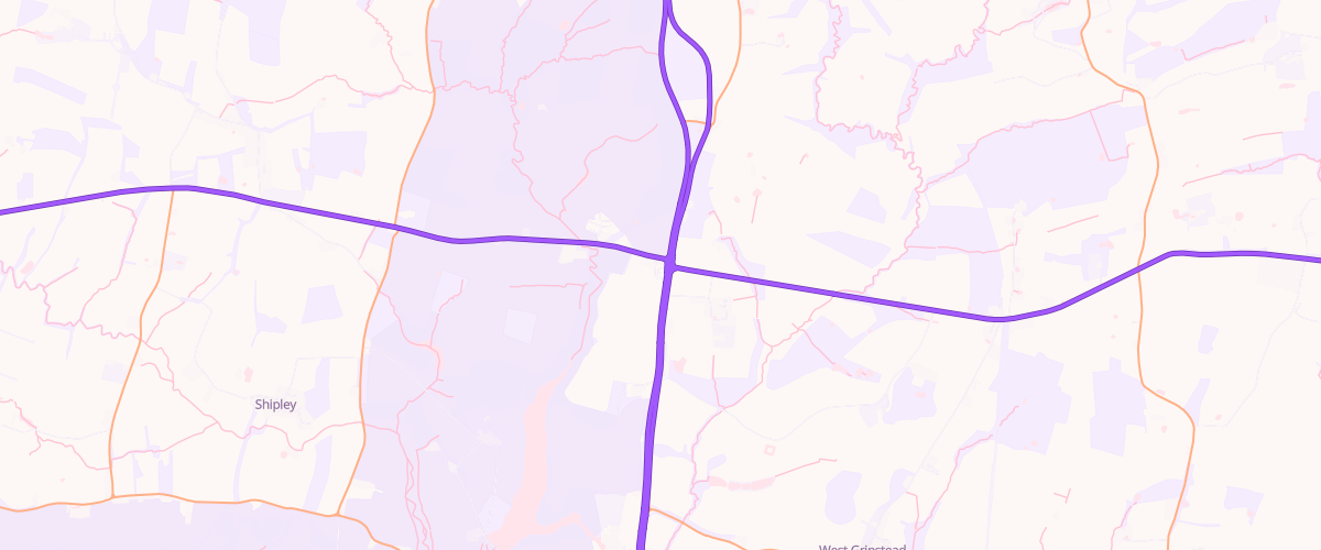 Map showing the location of Asda Horsham Express Petrol