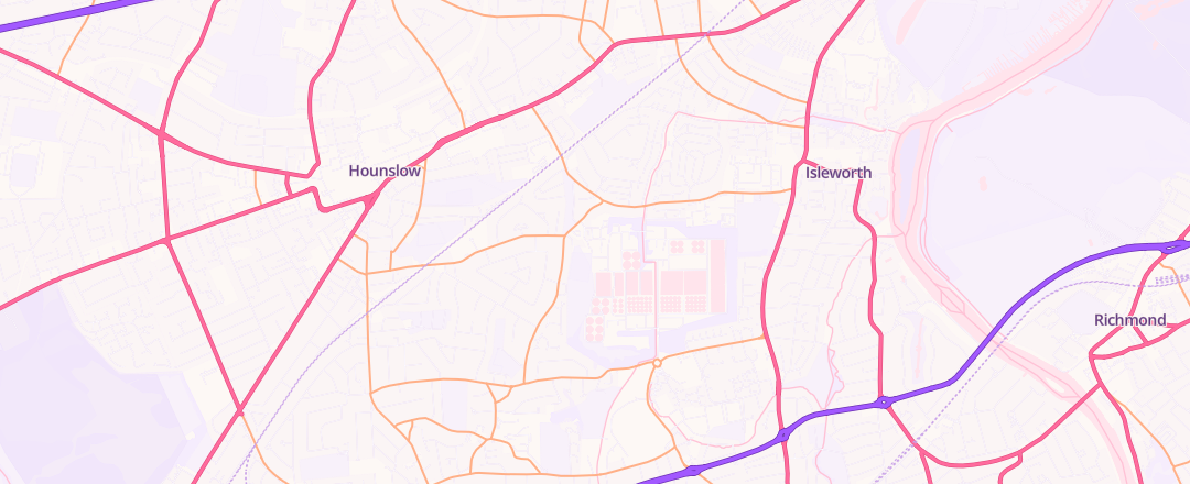 Map showing Ams Motors, Isleworth