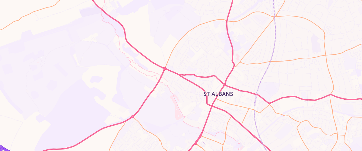 Map showing the location of St Albans Sf Connect