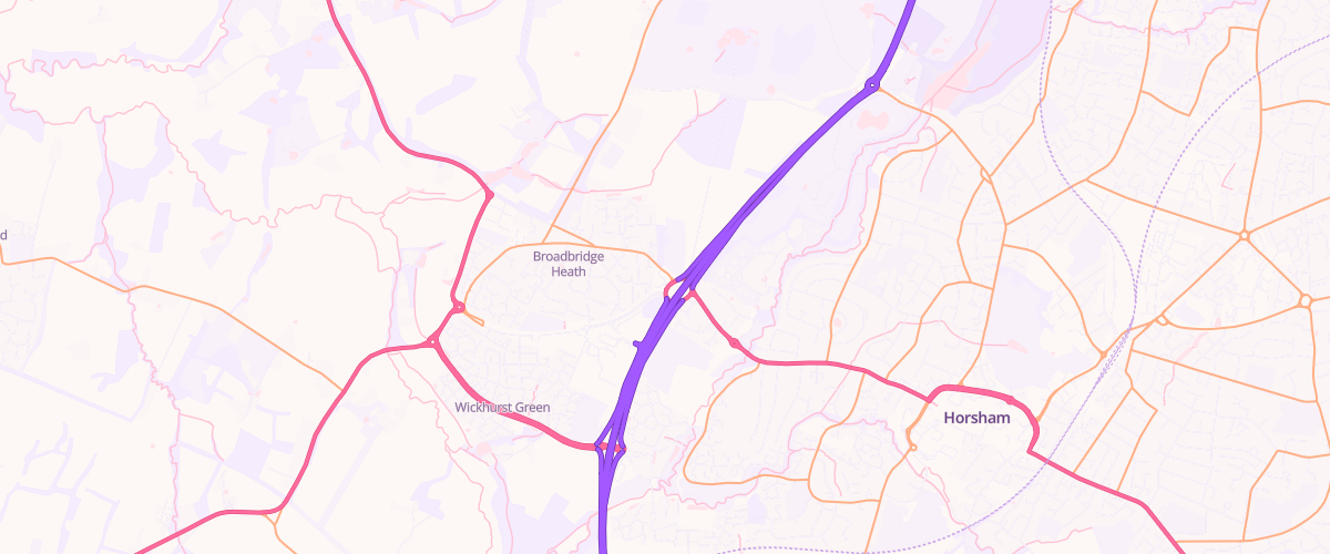Map showing the location of Shell Co-Op Horsham