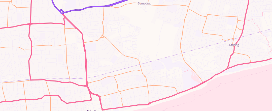 Map showing Motorsense, Worthing