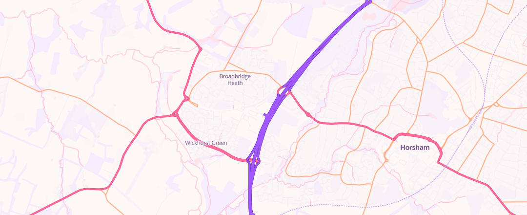 Map showing Halfords Autocentre, Horsham