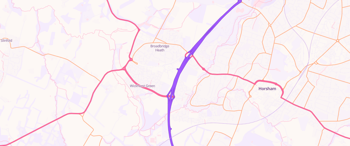 Map showing the location of Horsham Extra Petrol Filling
