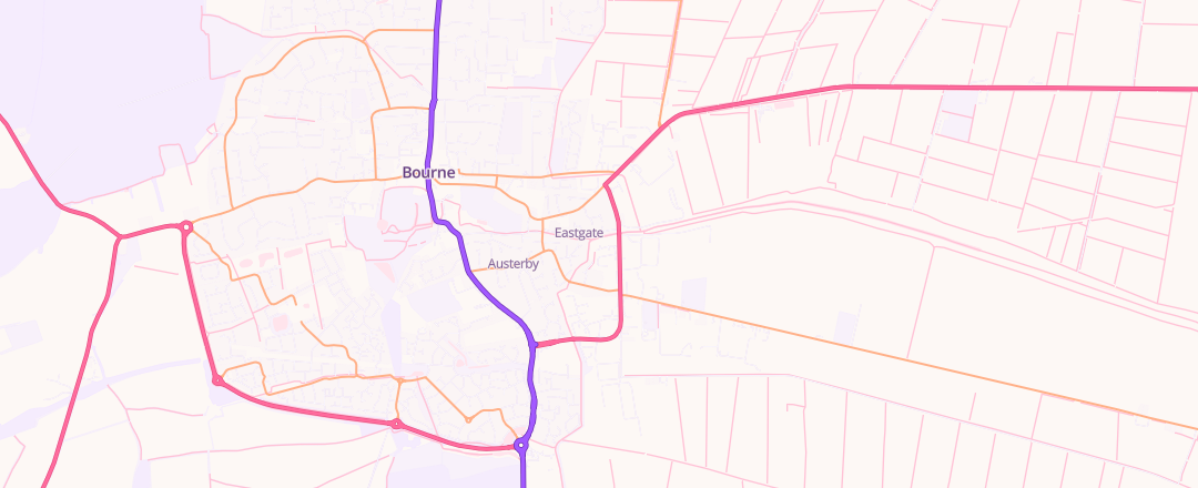 Map showing Peters Motor Group, Bourne