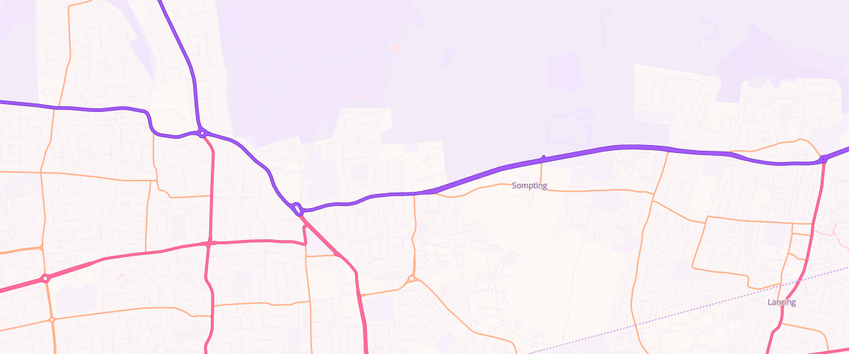 Map showing the location of Sainsburys Lyons Farm