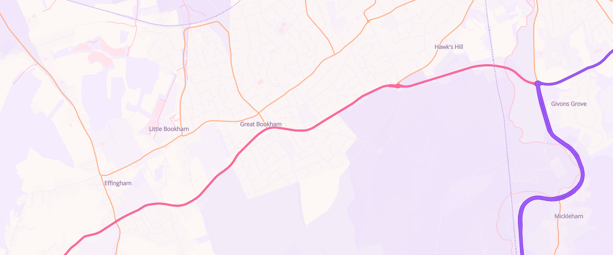Map showing the location of Hylands Service Station