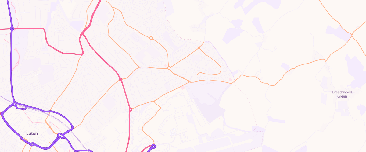 Map showing the location of Asda Luton Superstore