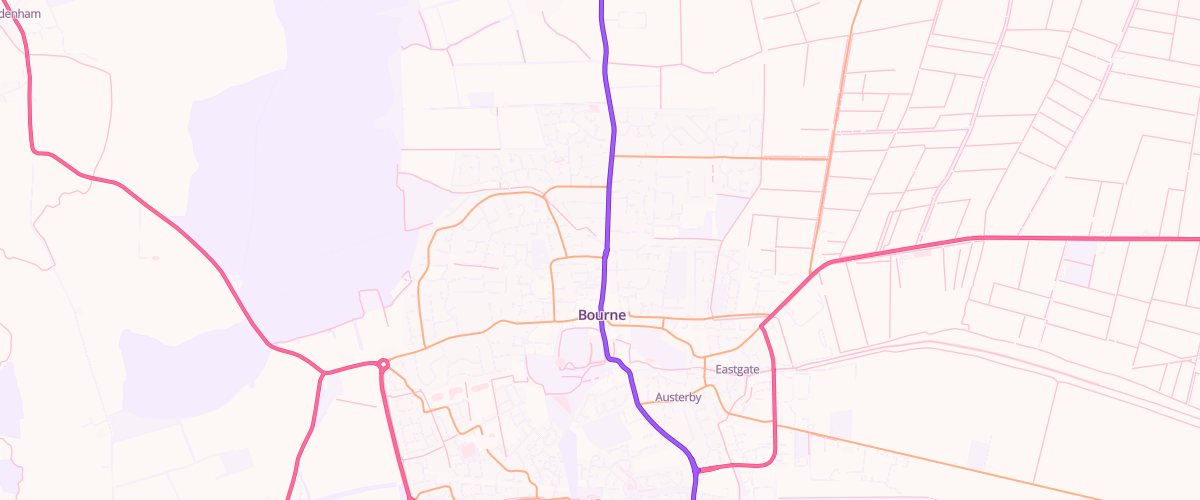Map showing the location of Bourne Esso Express