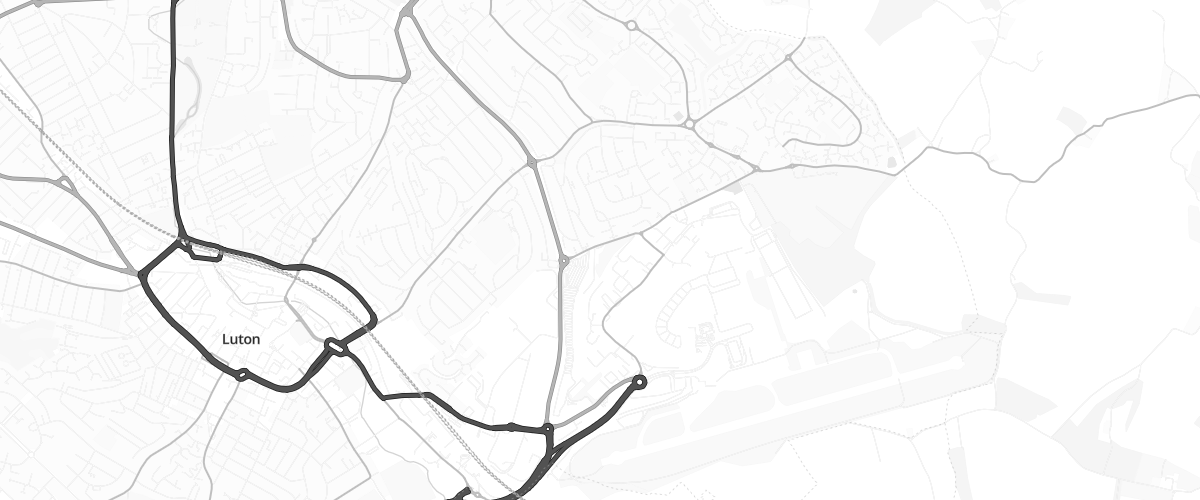Map showing the location of Shell Co-Op Luton Airport