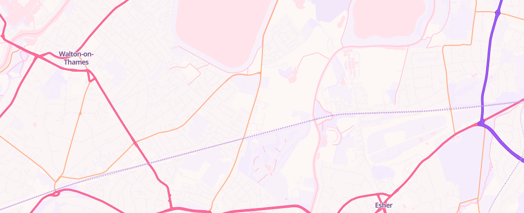 Map showing Sandown Autopoint, Hersham