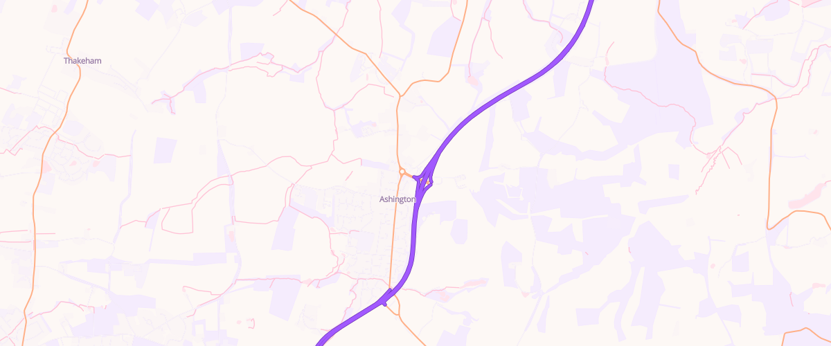 Map showing the location of Ashington Sf Connect