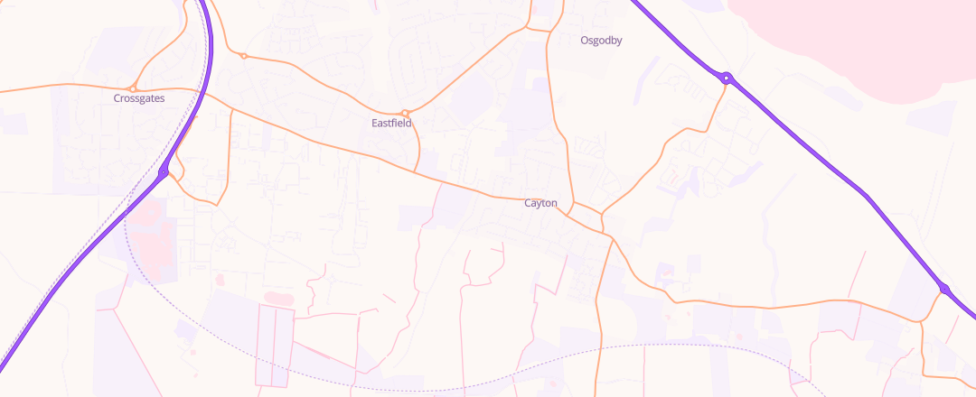 Map showing Cayton Service Station, Scarborough