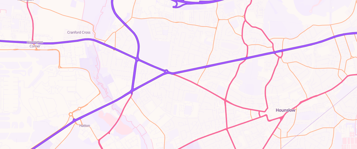 Map showing the location of Hounslow Service Station