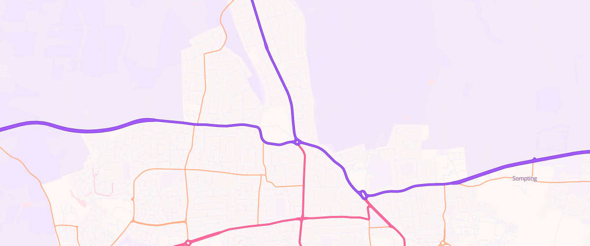 Map showing the location of Jet Findon Road Services