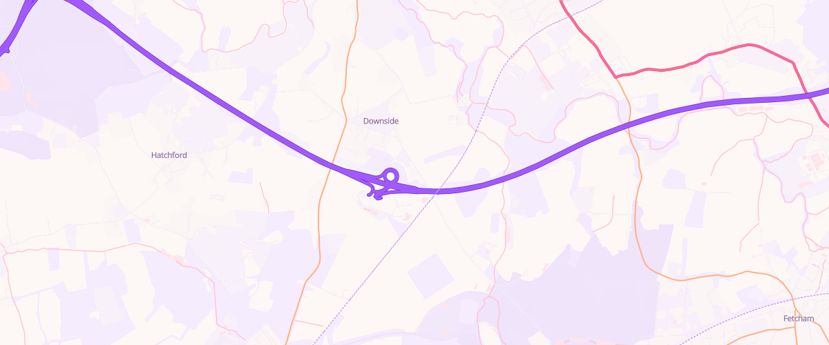 Map showing the location of Shell Cobham
