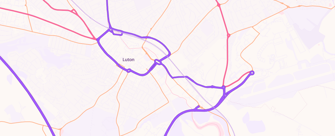 Map showing Halfords Autocentre, Luton