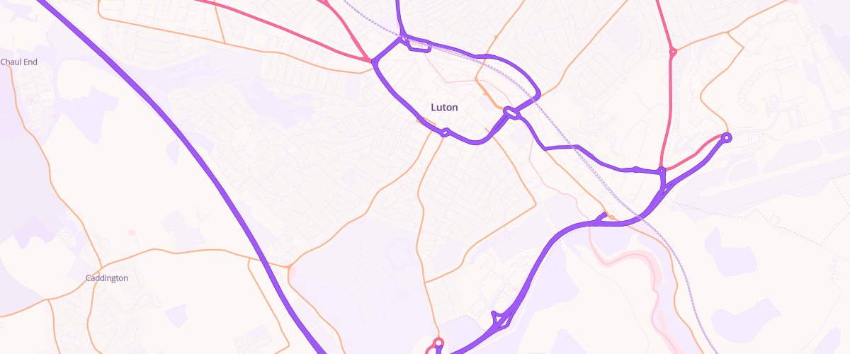 Map showing the location of Eg Luton Pfs