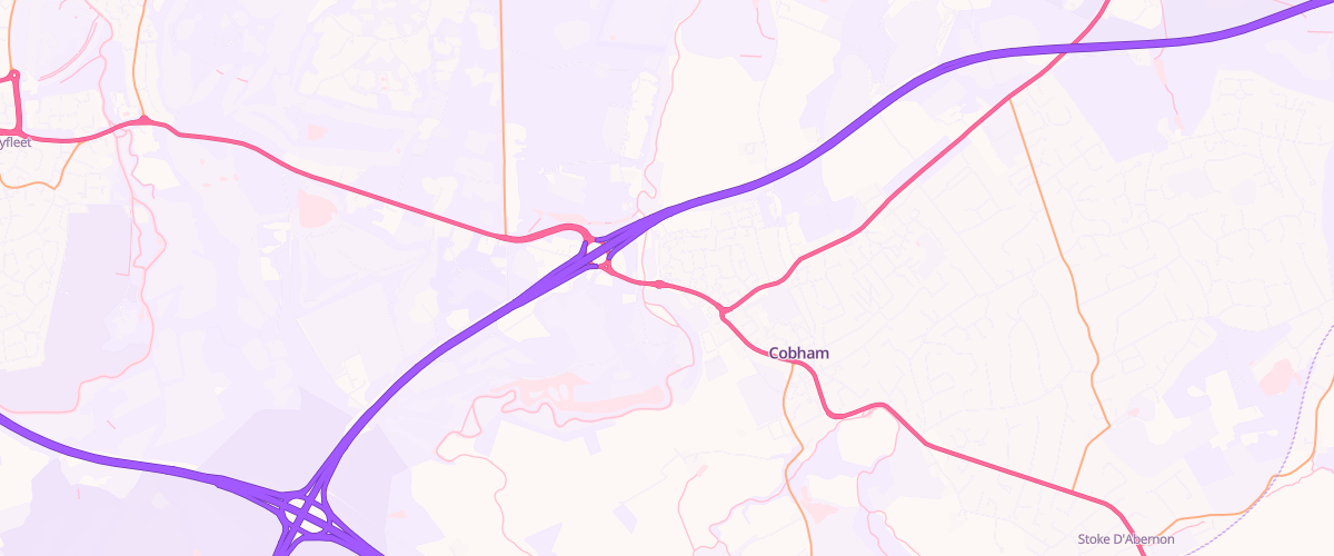 Map showing the location of Sainsburys Cobham