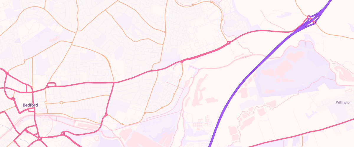 Map showing the location of Bedford Riverfield Dr Superstore