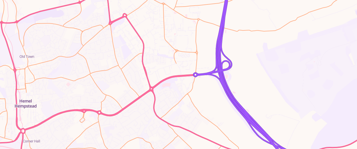 Map showing the location of Shell Co-Op Hemel Hempstead
