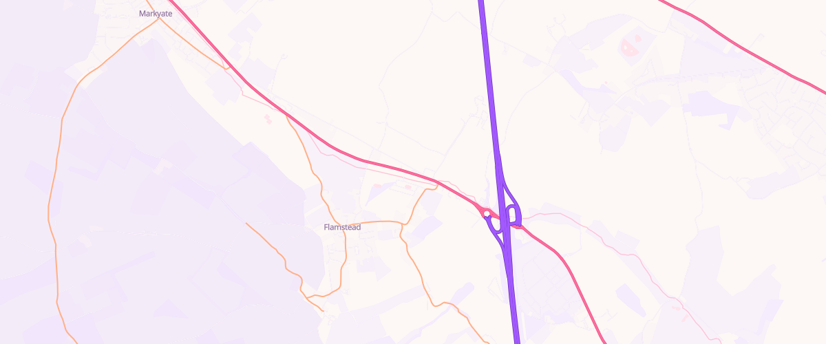 Map showing the location of Eg Flamstead Pfs