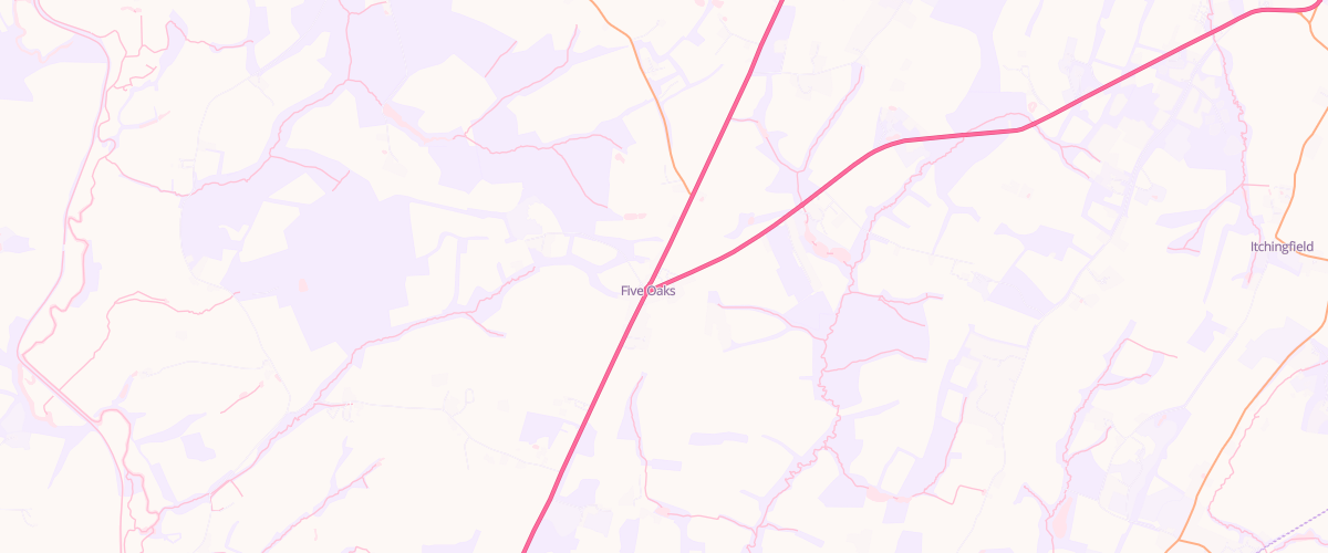 Map showing the location of Harwoods Garage