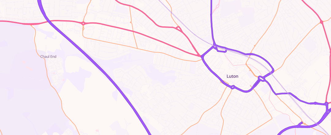 Map showing Ashburnham Road Garage, Luton