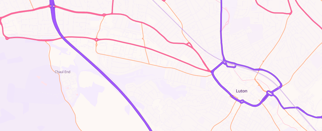 Map showing Dallow Mot & Service Station, Luton