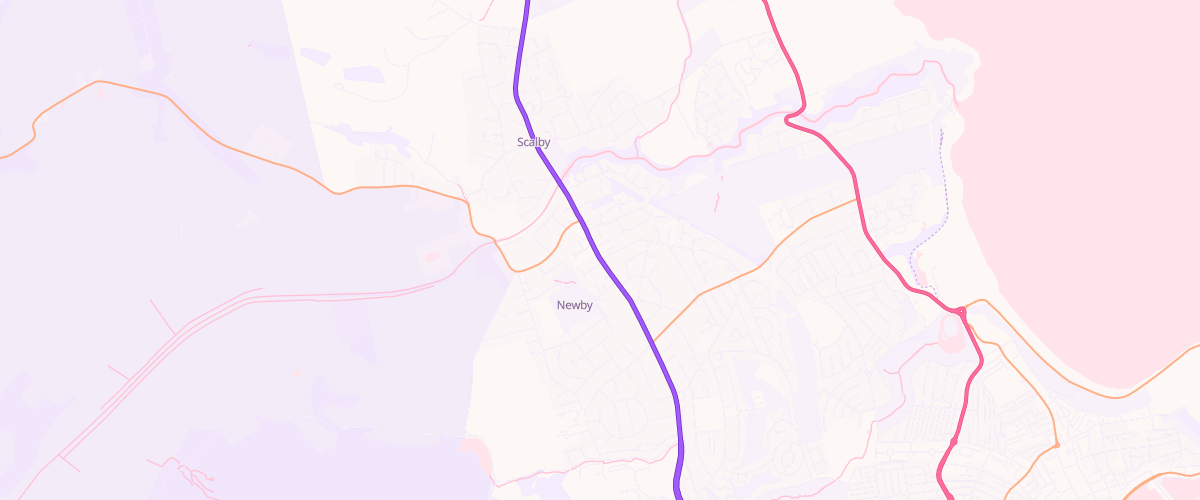 Map showing the location of Newby Service Station