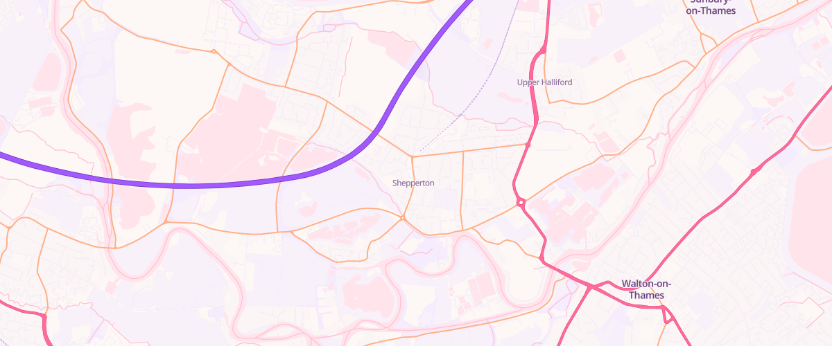Map showing the location of Shepperton Sf Connect