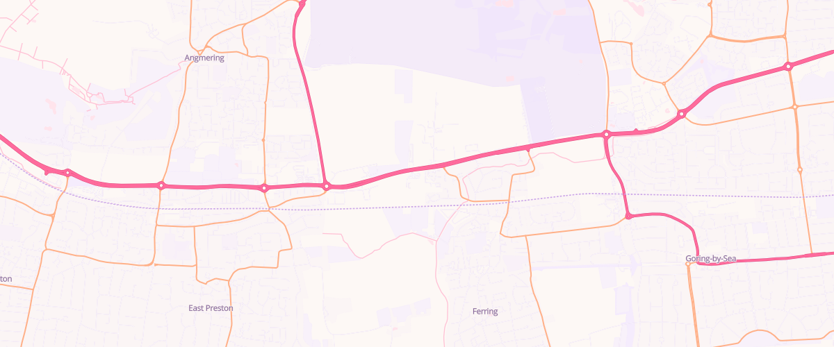 Map showing the location of Asda Ferring Superstore