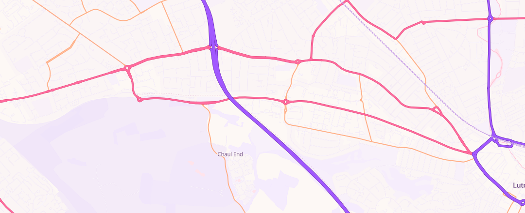 Map showing Kwik - Fit, Luton