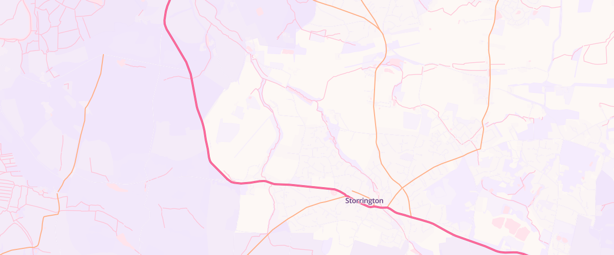 Map showing the location of Storrington Esso Express