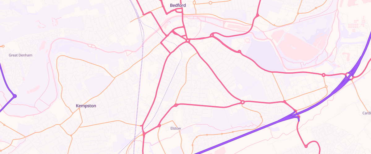 Map showing the location of Elstow
